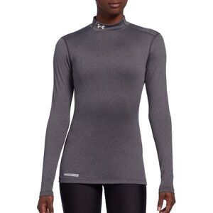 Under Armour ColdGear Compression Mock Neck Gray Top Size M